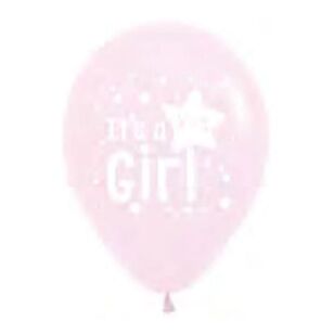 Sempertex It's A Girl Latex Balloons Pink 30 cm