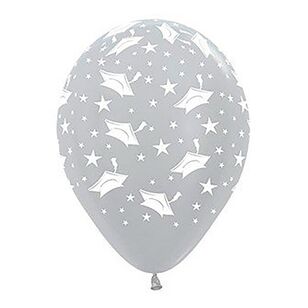 Sempertex Graduation Hat Latex Balloons Silver 30 cm