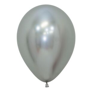Sempertex Metallic Reflex Latex Balloons Silver 30 cm
