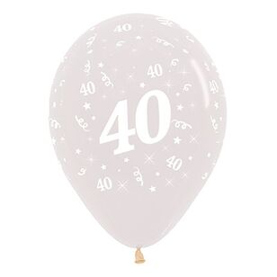 Sempertex Age 40 Crystal/Clear Latex Balloon 30 cm Clear 30 cm