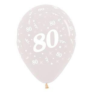 Sempertex Age 80 Crystal/Clear Latex Balloon 30 cm Clear 30 cm