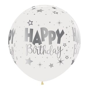 Sempertex Happy Birthday Latex Balloon 60 cm Crystal Clear 60 cm