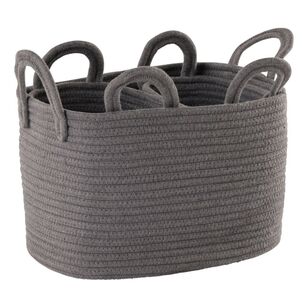 Living Space Cotton Rope Baskets Set Of 3 Grey