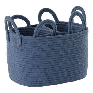 Living Space Cotton Rope Baskets Set Of 3 Navy