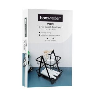 Boxsweden Wire 2 Tier Bench Top Stand Black