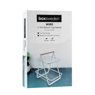 Boxsweden Wire 2 Tier Bench Top Stand White