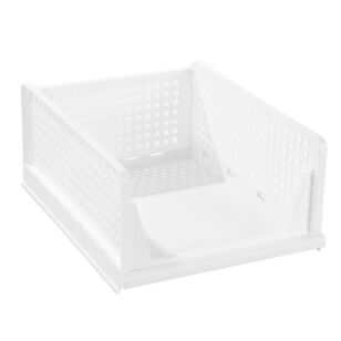 Boxsweden Foldaway Stackable Storage Basket White