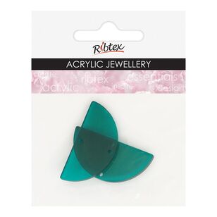 Ribtex Green Semi Circle 40 mm Acrylic Jewellery 2 Pack Multicoloured