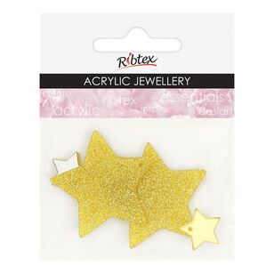 Ribtex Acrylic Jewellery Mirror & Glitter Star 4 Pack Multicoloured