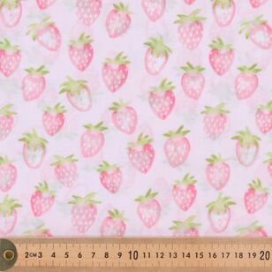 Mix N Match Strawberries 112 cm Poly Cotton Poplin Fabric Pale Pink 112 cm