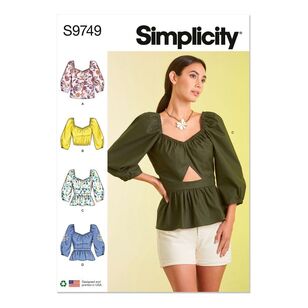 Simplicity Pattern S9749 Misses' Tops White