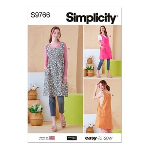 Simplicity Pattern S9766 Misses' Tabard Aprons White XS - XL