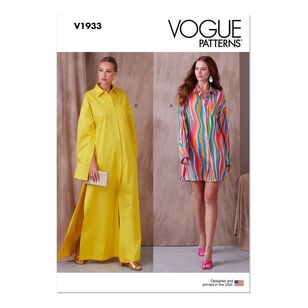 Vogue Pattern V1933 Misses' Shirt Dress White