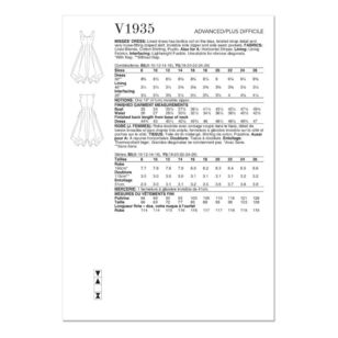 Vogue Pattern V1935 Misses' Dress White