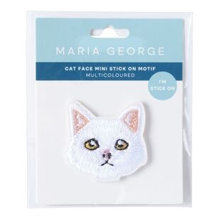 Maria George Mini Cat Face Stick On Motif Multicoloured