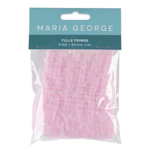 Maria George 40 mm Spot Tulle Fringe Pink 40 mm x 1 m