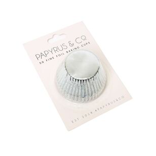 Papyrus Standard Foil Baking Cups 50 Pack Silver 50 mm