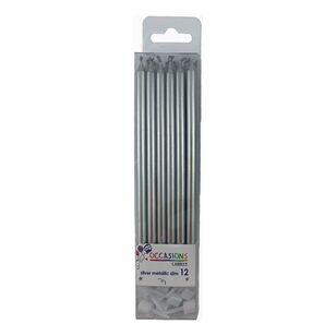 Alpen Slim Candles 12 Pack Silver