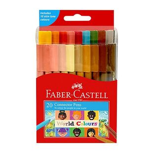 Faber Castell World Coloured Connector Pens 20 Pack Multicoloured