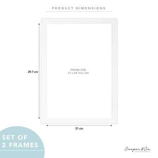 Cooper & Co 2 Pack Paradise A4 Wooden Photo Frames White A4