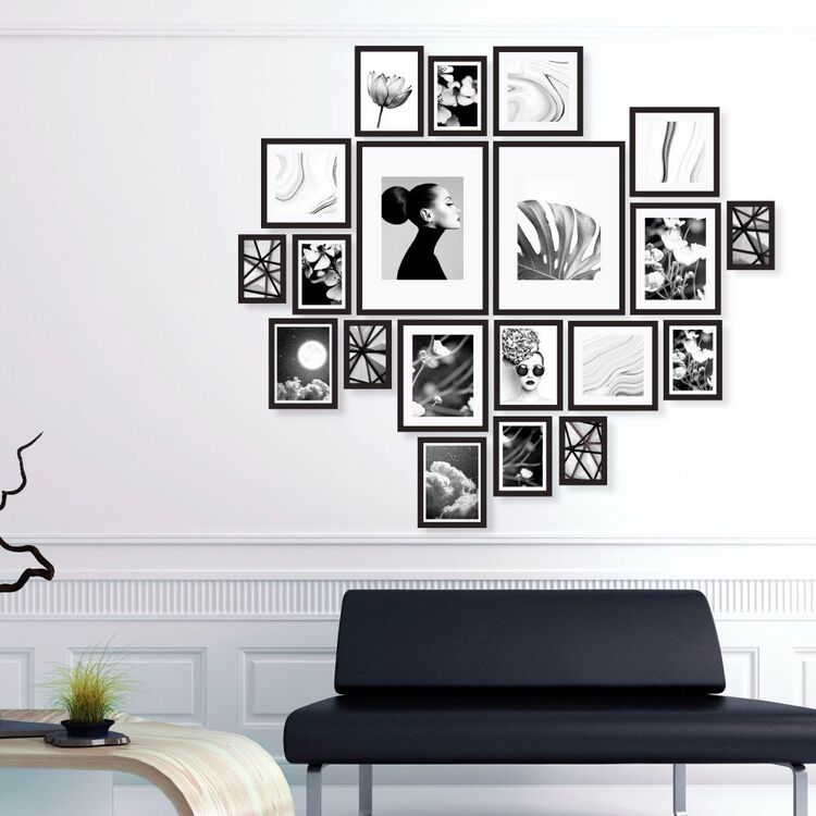 Black Picture Frame, Collage Wall Trim - Gallery Wall Frame Set