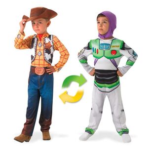 Disney Toy Story Buzz/Woody Luxe Reversible Kids Costume Multicoloured 3 Years +