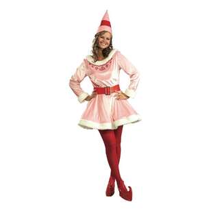 Elf Jovie Deluxe Adult Costume Pink & Red Standard