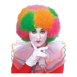 Clown Multicoloured Neon Adult Wig Multicoloured Adult