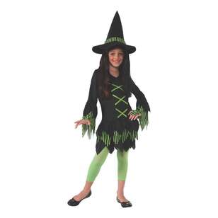 Lime Witch Kids Costume Black & Green