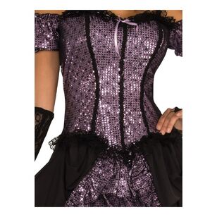 Dance Hall Mistress Adult Costume Black & Purple Standard