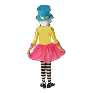 Disney Mad Hatter Girls Deluxe Kids Costume Multicoloured 3 - 5 Years