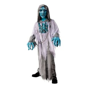 White Demon Hooded Robe Kids Costume Multicoloured Large