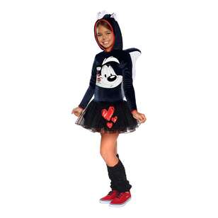 Pepe Le Pew Hooded Kids Costume Multicoloured