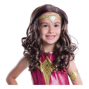 Warner Bros Wonder Woman Kids Wig Brown Child