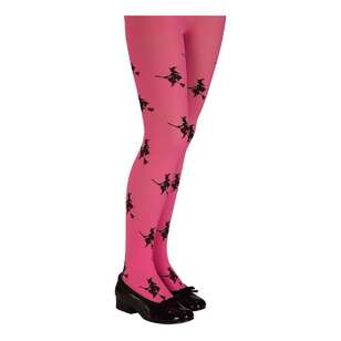 Glitter Witch Kids Tights Pink Small
