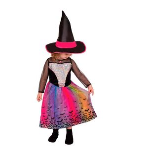 Rainbow Colour Magic Witch Luxe Costume Multicoloured