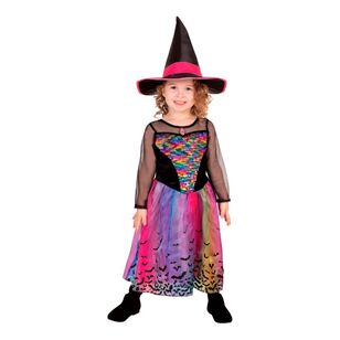 Rainbow Colour Magic Witch Luxe Costume Multicoloured