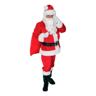 Santa Suit 12 Piece Adult Costume Set Red & White Standard