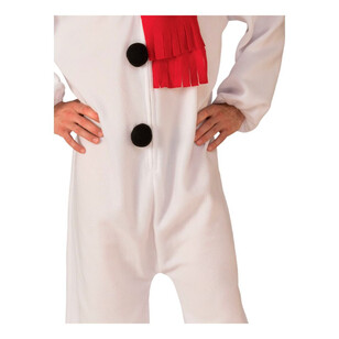 Snowman Adult Onesie Jumpsuit White & Red