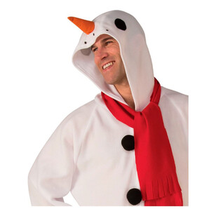 Snowman Adult Onesie Jumpsuit White & Red