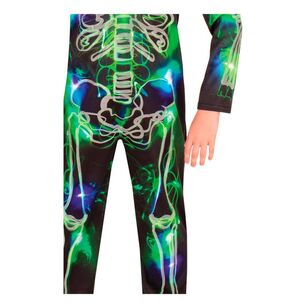 Spooky Glow In The Dark Skeleton Kids Costume Multicoloured 6 - 8 Years