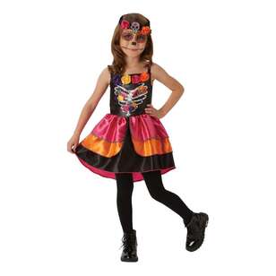 Sugar Skull Day Of The Dead Kids Costume Multicoloured