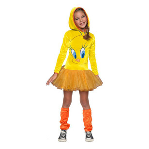 Warner Bros Tweety Hooded Kids Costume Yellow