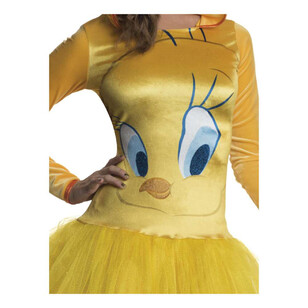 Warner Bros Tweety Hooded Adult Tutu Dress Yellow