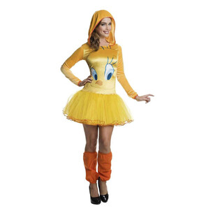 Warner Bros Tweety Hooded Adult Tutu Dress Yellow