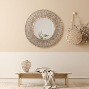 Cooper & Co Round Rattan Mirror Natural 92 cm