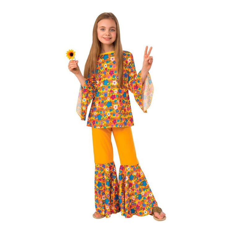 Hippie Girl Kids Costume Multicoloured Medium