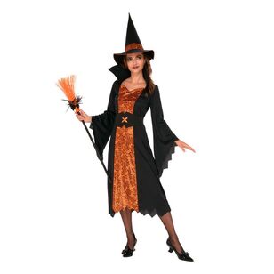 Orange & Black Witch Adult Costume Multicoloured