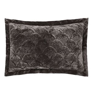 Grace by Linen House Meyer Standard Pillowshams Charcoal 50 x 75 cm