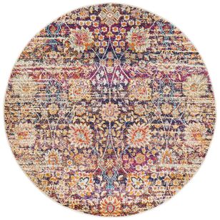 Rug Culture Zolan Transitional Round Rug Multicoloured